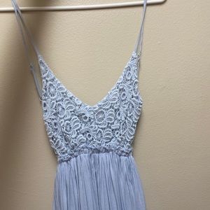 Light Blue Lace Maxi Dress
